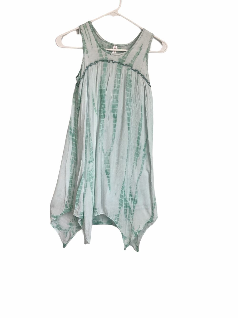 Xhilaration Girl’s Shibori Green White Tie Dye Dress Kid’s Youth Size Medium 7/8